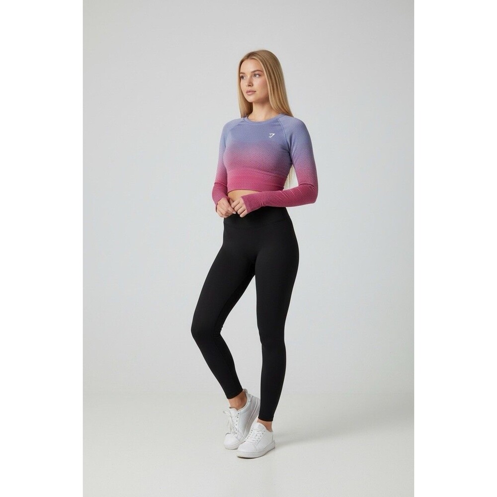Gymshark XS Adapt Ombré Pink/Lt Blue Colorway Cropped Top Vaporwave Gym Girl